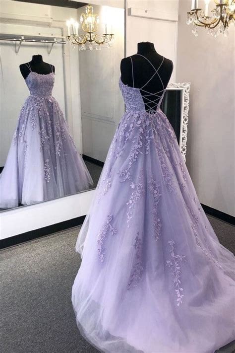 lavender flower prom dress